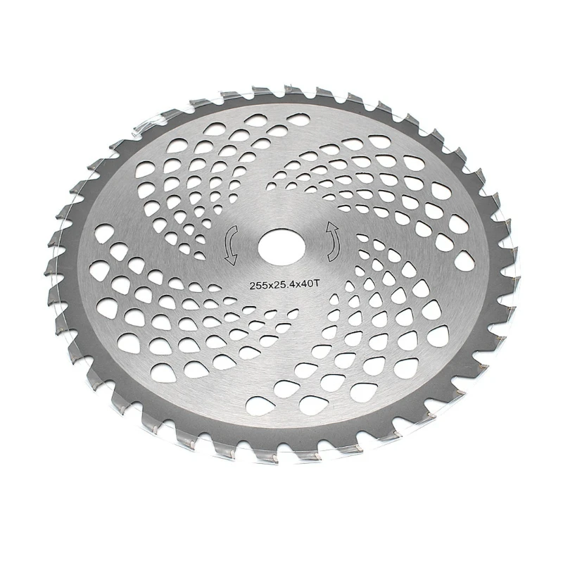 Garden Power Tool Brush Cutter Accessories 1 Inch Aperture and 10 Inch Outer Diameter 40 Teeth Alloy Brushcutter Blade