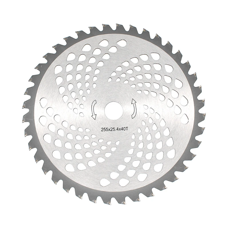 Garden Power Tool Brush Cutter Accessories 1 Inch Aperture and 10 Inch Outer Diameter 40 Teeth Alloy Brushcutter Blade