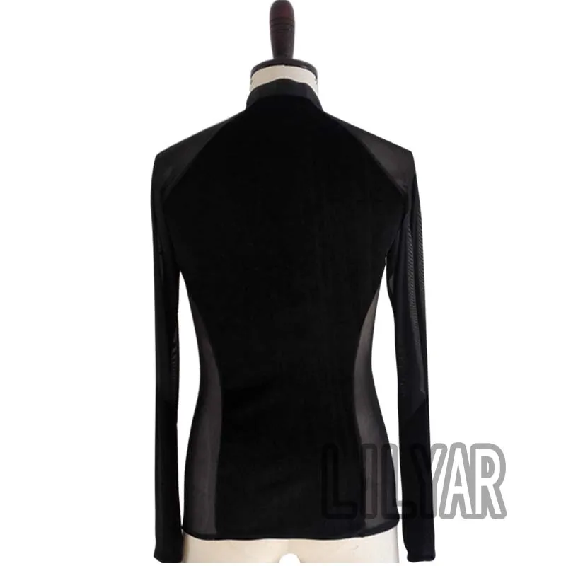 New Man Latin Dance Top Latin Dancing Shirts Adult Kids Competition Performance Wear Salsa Square Professional Practice Clothing