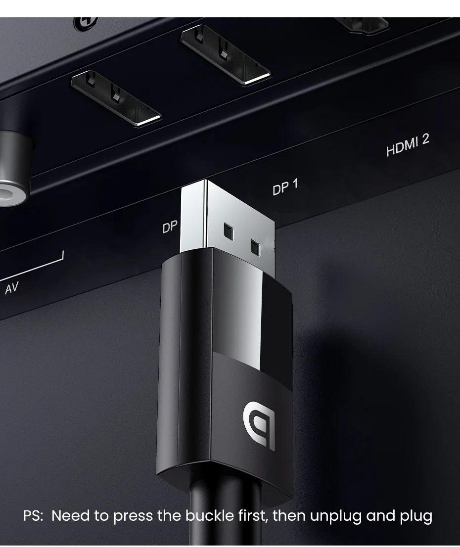 UGREEN DisplayPort Cable 8K DP 1.4 Adapter for TV Xiaomi 2K165Hz 32.4Gbps for PUBG Gaming Play for PC Computer Monitor Projector