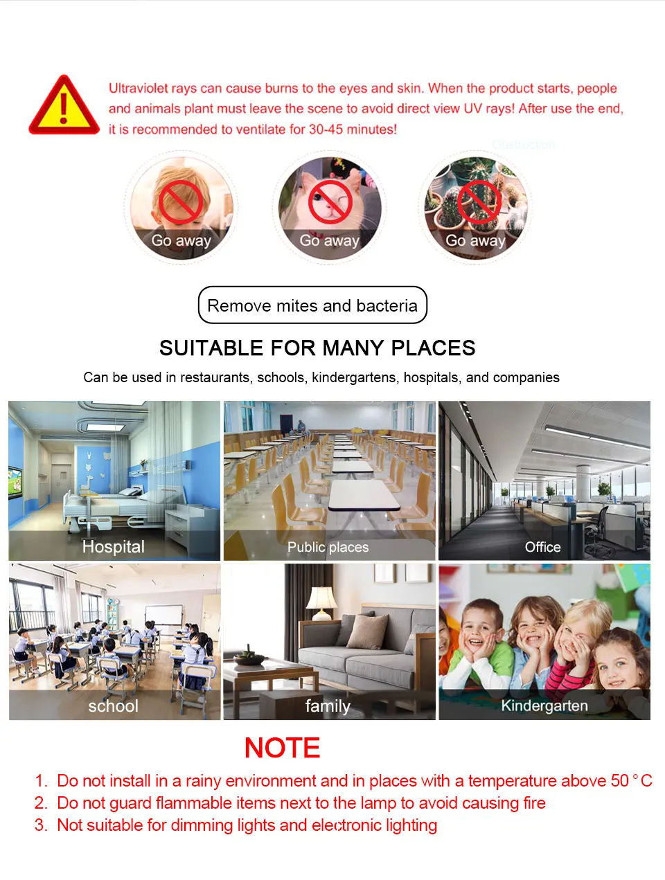 T5 UV Sterilizer Light Ultraviolet Lamps AC 220V Light Tube Sanitizer Disinfection T5 UVC Lamp Mite Removal For Home Bedrooms