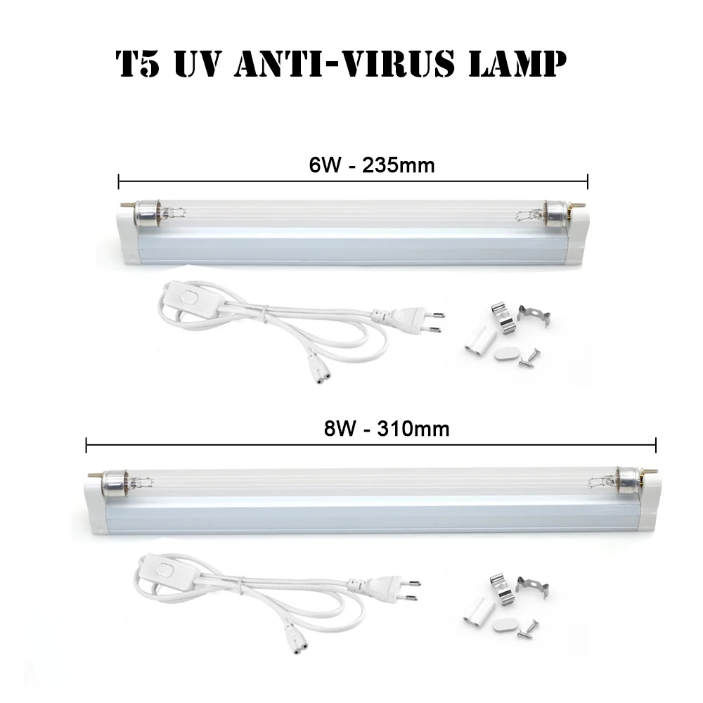 T5 UV Sterilizer Light Ultraviolet Lamps AC 220V Light Tube Sanitizer Disinfection T5 UVC Lamp Mite Removal For Home Bedrooms