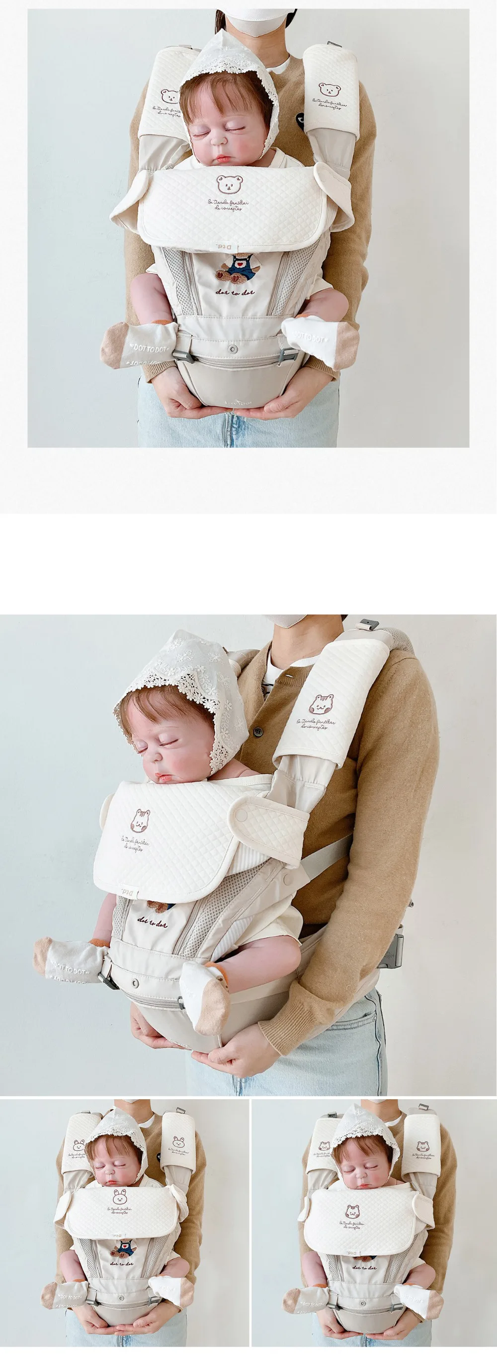 3pcs/Set Waterproof Baby Bibs Muslin Saliva Towel Cotton Shoulder Pad Bite Cushion Baby Accessories Girl Burp Cloth