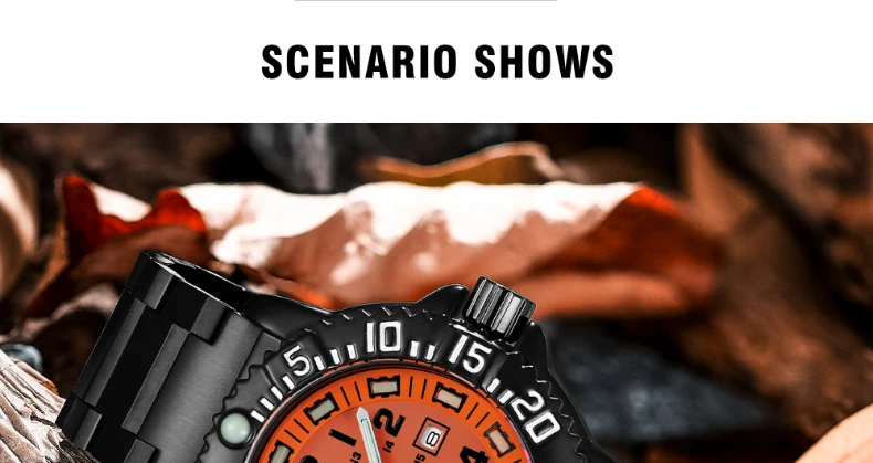 Addies Men Military Watches Leisure Outdoor Sports Luminous Watch Multi-functional Nylon Steel Strap Waterproof Men's Quartz Wat