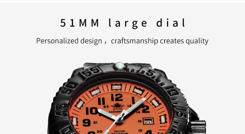 Addies Men Military Watches Leisure Outdoor Sports Luminous Watch Multi-functional Nylon Steel Strap Waterproof Men's Quartz Wat