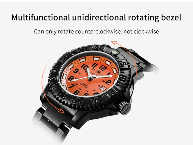 Addies Men Military Watches Leisure Outdoor Sports Luminous Watch Multi-functional Nylon Steel Strap Waterproof Men's Quartz Wat