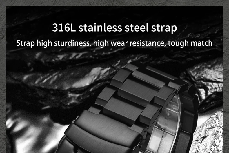 Addies Men Military Watches Leisure Outdoor Sports Luminous Watch Multi-functional Nylon Steel Strap Waterproof Men's Quartz Wat