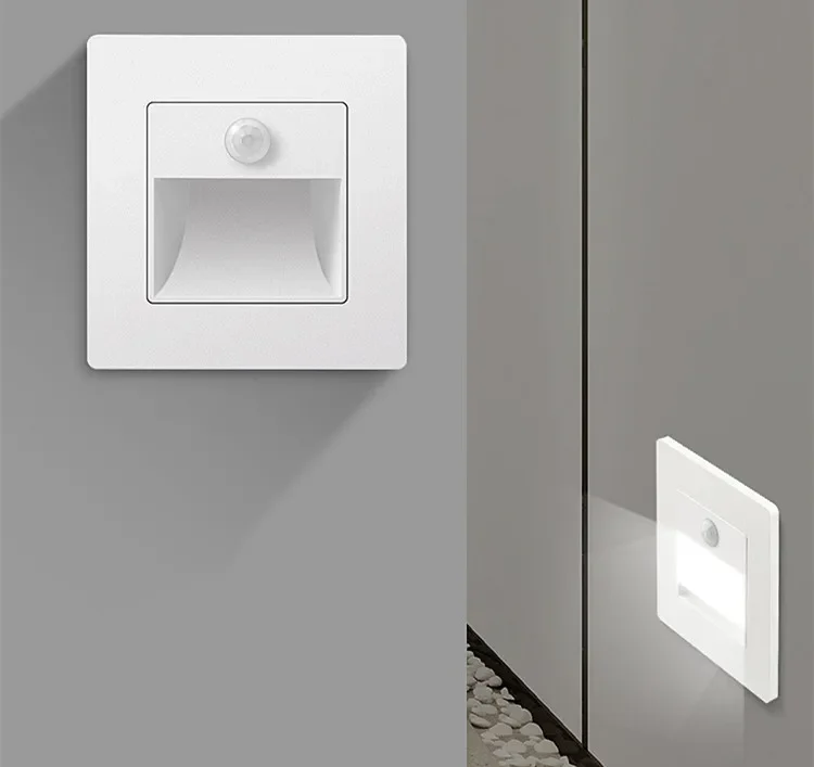 PIR Motion Detector Sensor Led Stair Light Infrared Human Induction Lamp Recessed Steps Ladder Staircase Bedroom Night Light