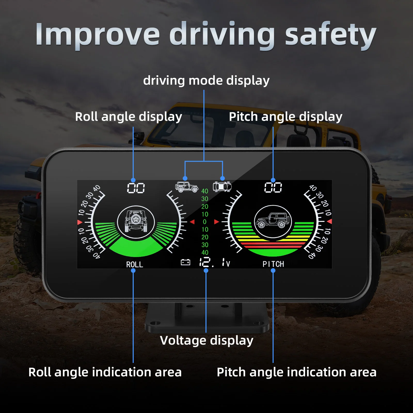 M60 Digital Speed Slope Meter Inclinometer M50 With GPS Speedometer Compass For off road accessories 4x4 On-board Computer