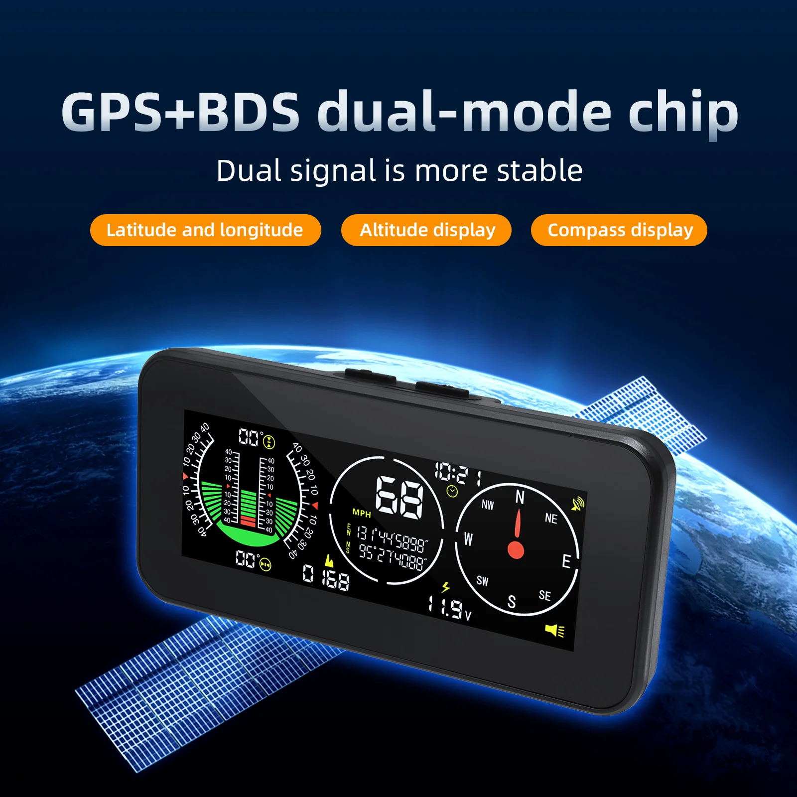 M60 Digital Speed Slope Meter Inclinometer M50 With GPS Speedometer Compass For off road accessories 4x4 On-board Computer