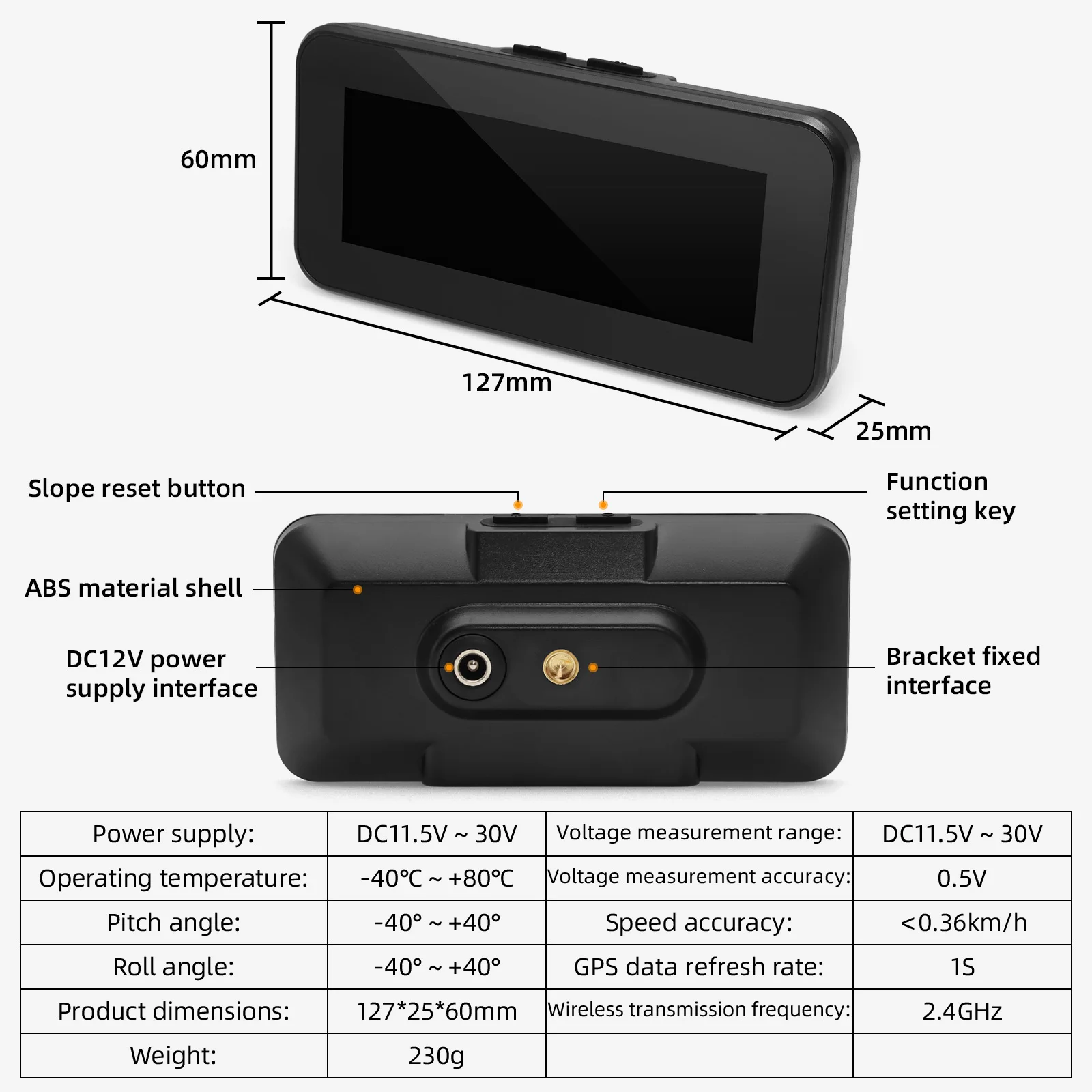 M60 Digital Speed Slope Meter Inclinometer M50 With GPS Speedometer Compass For off road accessories 4x4 On-board Computer