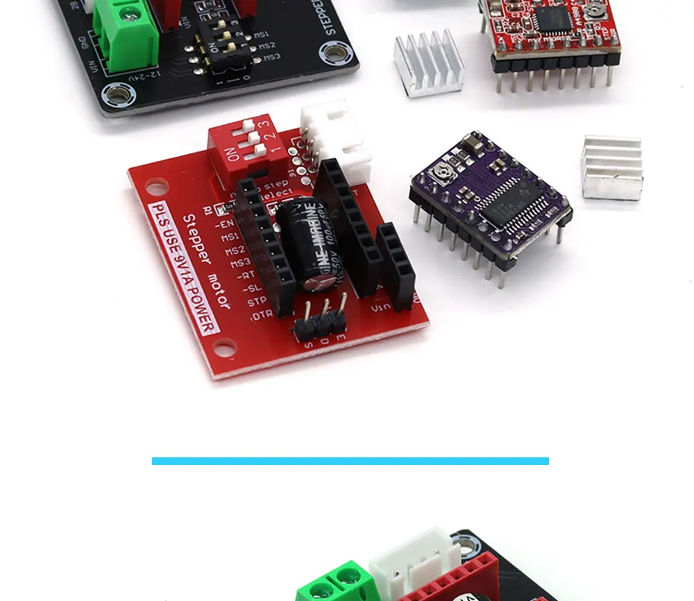 3D Printer Parts A4988 DRV8825 Stepper Motor Driver With Heat sink For SKR V1.3 1.4 GTR V1.0 RAMPS 1.4 1.6 MKS GEN V1.4 board