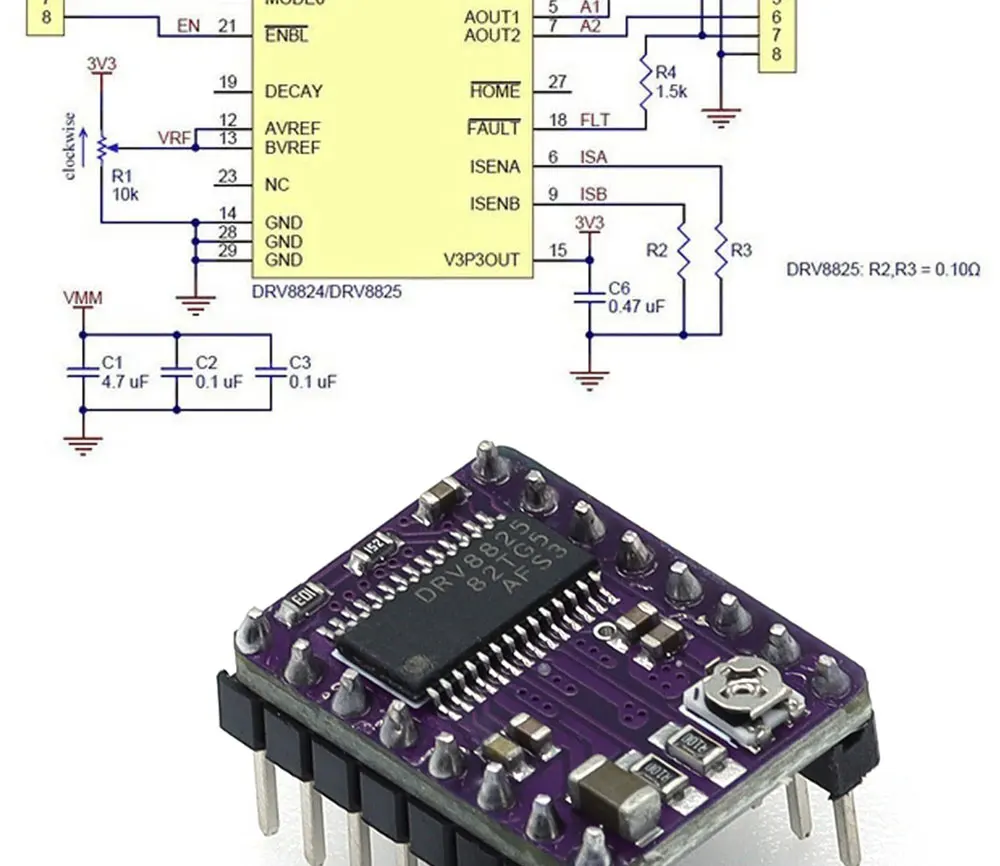 3D Printer Parts A4988 DRV8825 Stepper Motor Driver With Heat sink For SKR V1.3 1.4 GTR V1.0 RAMPS 1.4 1.6 MKS GEN V1.4 board