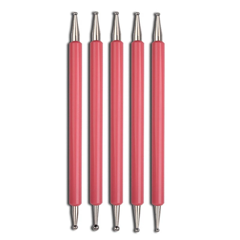 5Pcs Dual-Ended Nail Art Dotting Tools, with 10 Different Sizes for Dotting, Marbleizing & Painting Manicure Kit