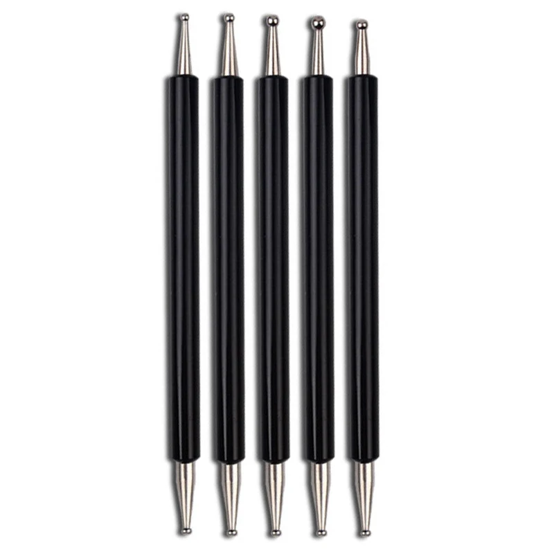 5Pcs Dual-Ended Nail Art Dotting Tools, with 10 Different Sizes for Dotting, Marbleizing & Painting Manicure Kit
