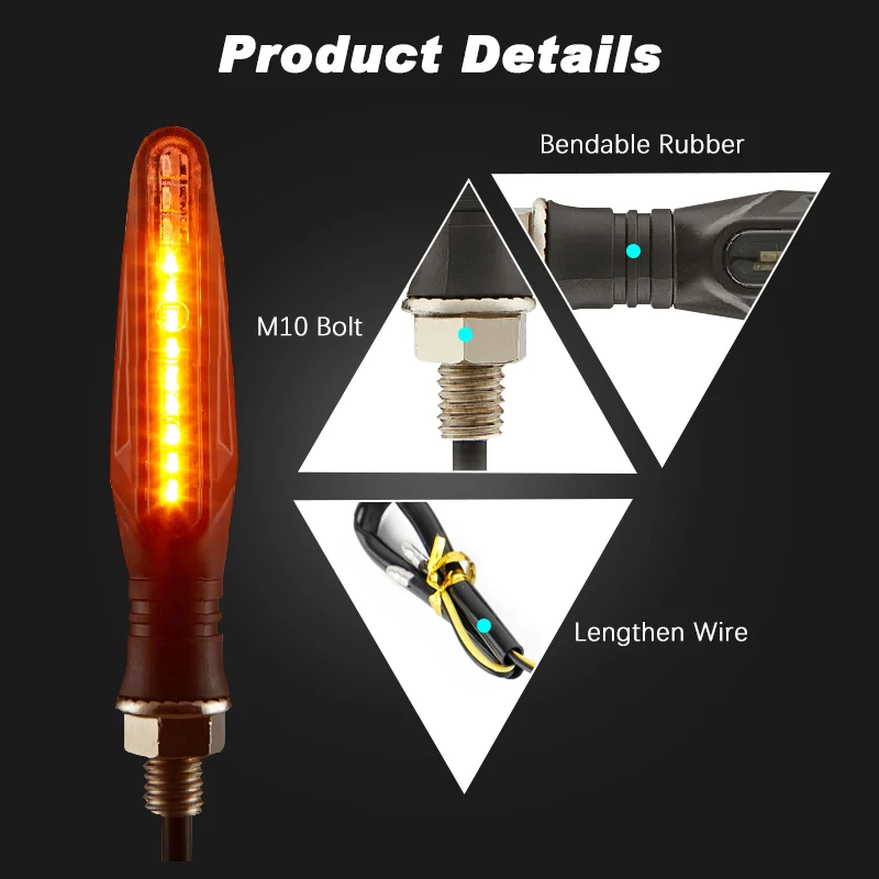 E11 Mark Motorcycle LED Turn Signals Light 335SMD Motorcycle Flasher Light Built Relay Motorcycle Turn Signal Indicators