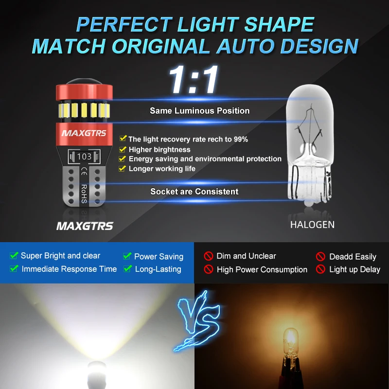 2x Flash Strobe W5W T10 LED Canbus Light Bulbs Car Parking Wedge Clearance Lights White Red Yellow Ice Blue LENS No Error 12V