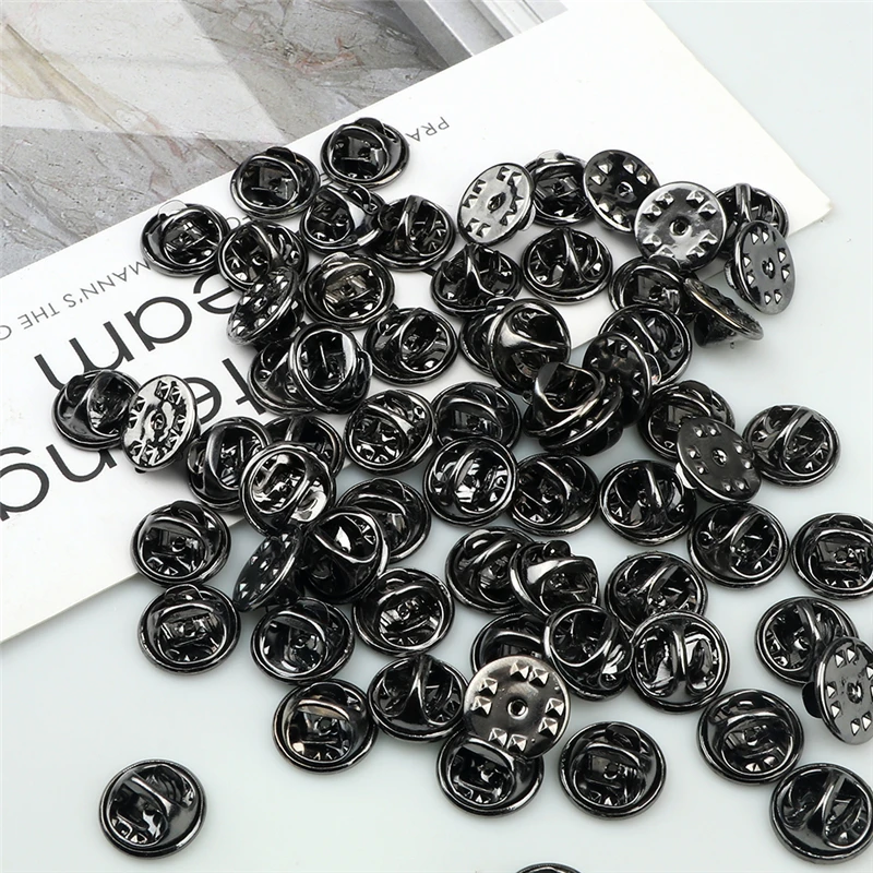 20 50 80 100pcs Colorful Metal Brooch Pin Back Squeeze Badge Holder Butterfly Clasp Clutch Care Cap For DIY Jewelry Making Craft