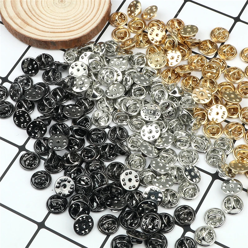 20 50 80 100pcs Colorful Metal Brooch Pin Back Squeeze Badge Holder Butterfly Clasp Clutch Care Cap For DIY Jewelry Making Craft
