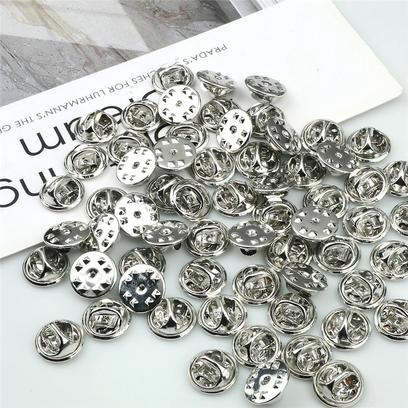 20 50 80 100pcs Colorful Metal Brooch Pin Back Squeeze Badge Holder Butterfly Clasp Clutch Care Cap For DIY Jewelry Making Craft