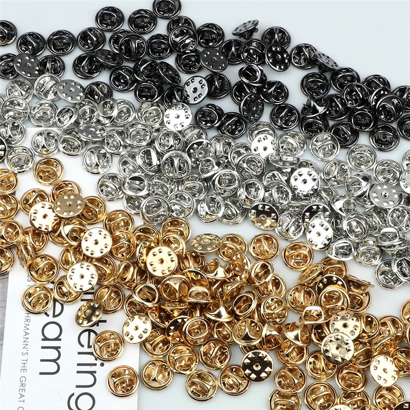 20 50 80 100pcs Colorful Metal Brooch Pin Back Squeeze Badge Holder Butterfly Clasp Clutch Care Cap For DIY Jewelry Making Craft