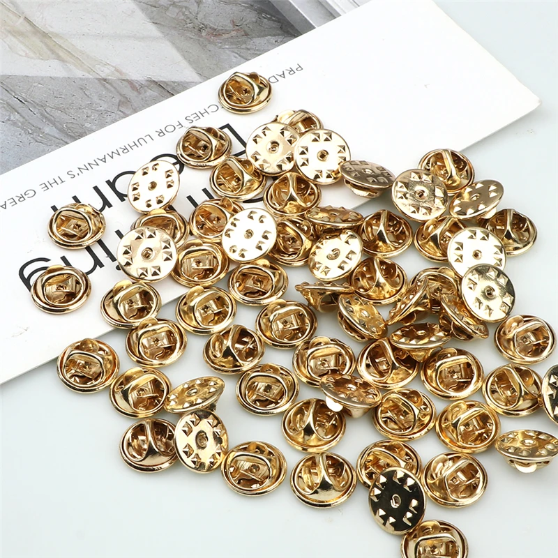 20 50 80 100pcs Colorful Metal Brooch Pin Back Squeeze Badge Holder Butterfly Clasp Clutch Care Cap For DIY Jewelry Making Craft