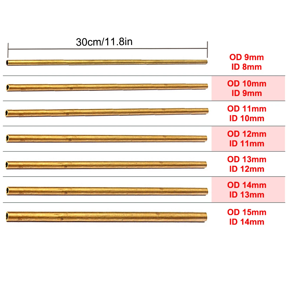Brass Tubes Diameter 2/3/4/5/6/7/8/9/10/11/12/13/14/15mm Length 300mm 0.5mm Brass Rod Pipe Brass Tube Modelmaking Cutting Tool