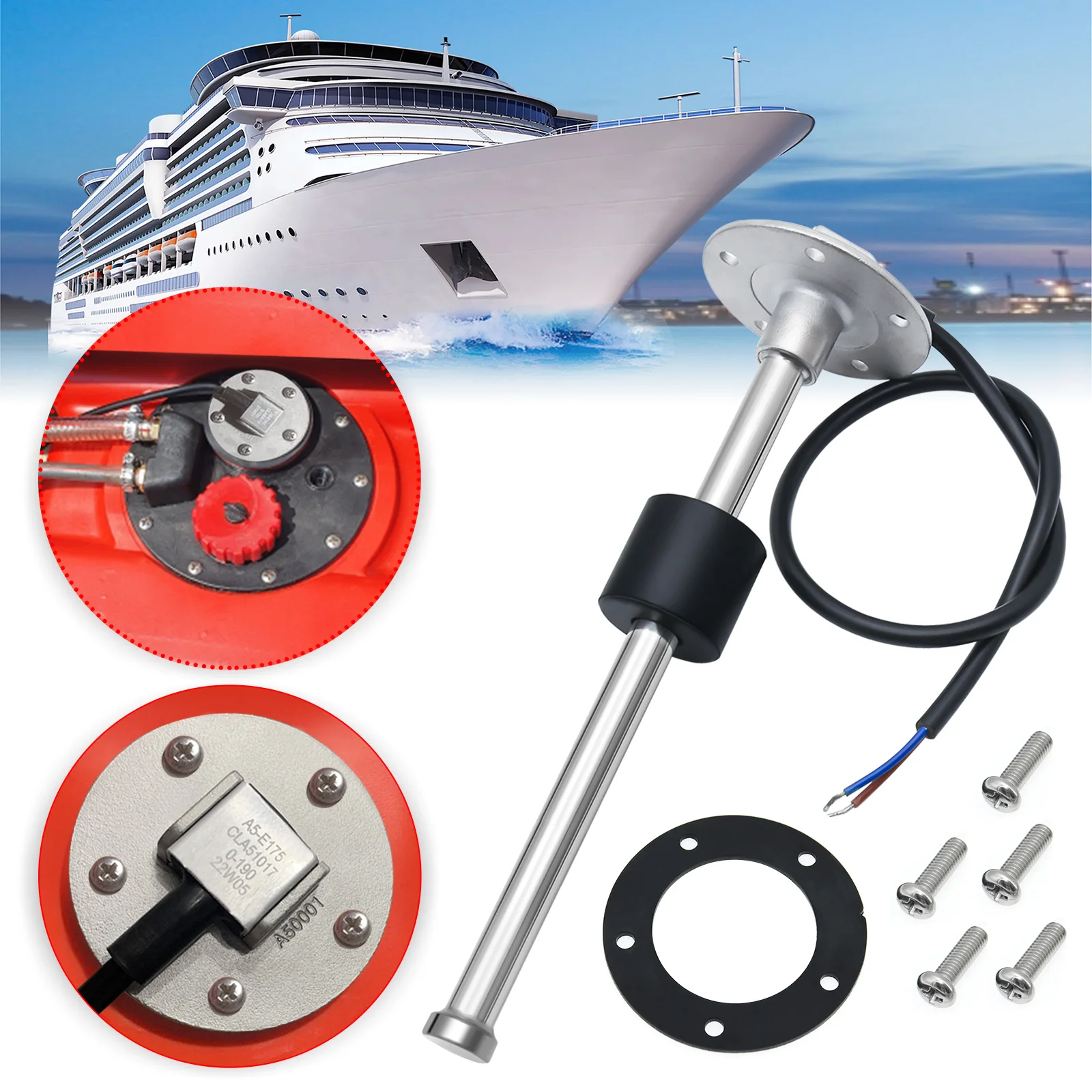 Car Boat Fuel/Water Level Sensor For 0-190ohm/240-33ohm Fuel Level Meters Marine Water Level Gauge Sensor Sender Unit For 9-32V