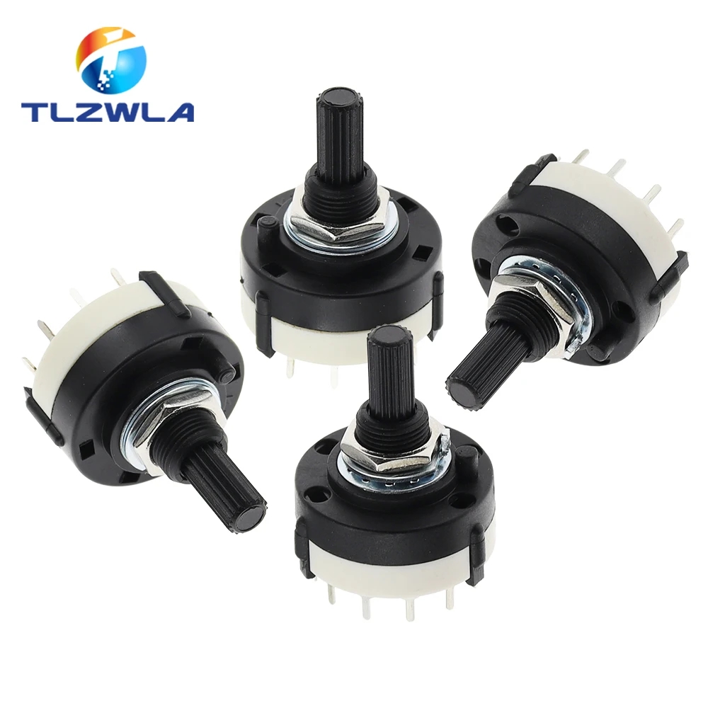 1PCS RS26 Plastic 4 Pole 3 Position Rotary Band Switch 2 Pole6 Position 1 Pole12 Position Handle Length 21MM Axis Band Switch