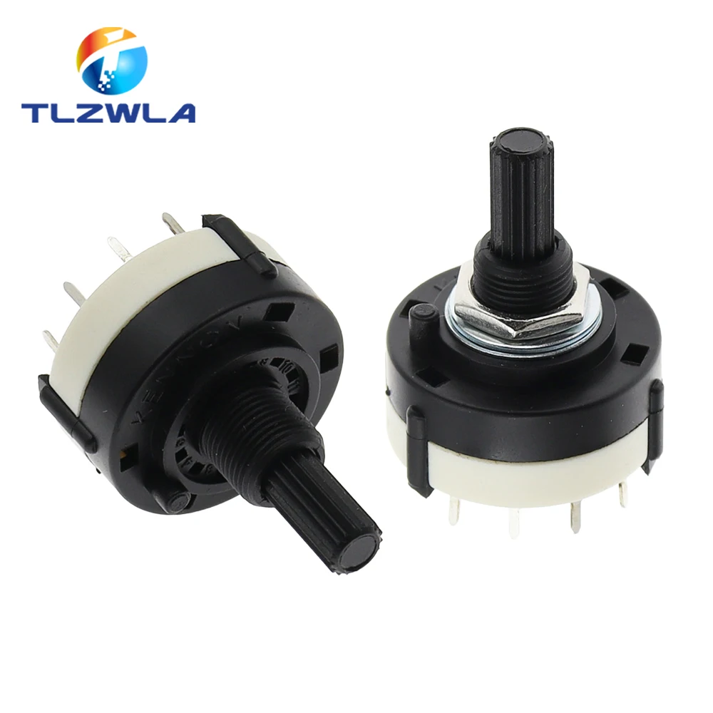1PCS RS26 Plastic 4 Pole 3 Position Rotary Band Switch 2 Pole6 Position 1 Pole12 Position Handle Length 21MM Axis Band Switch