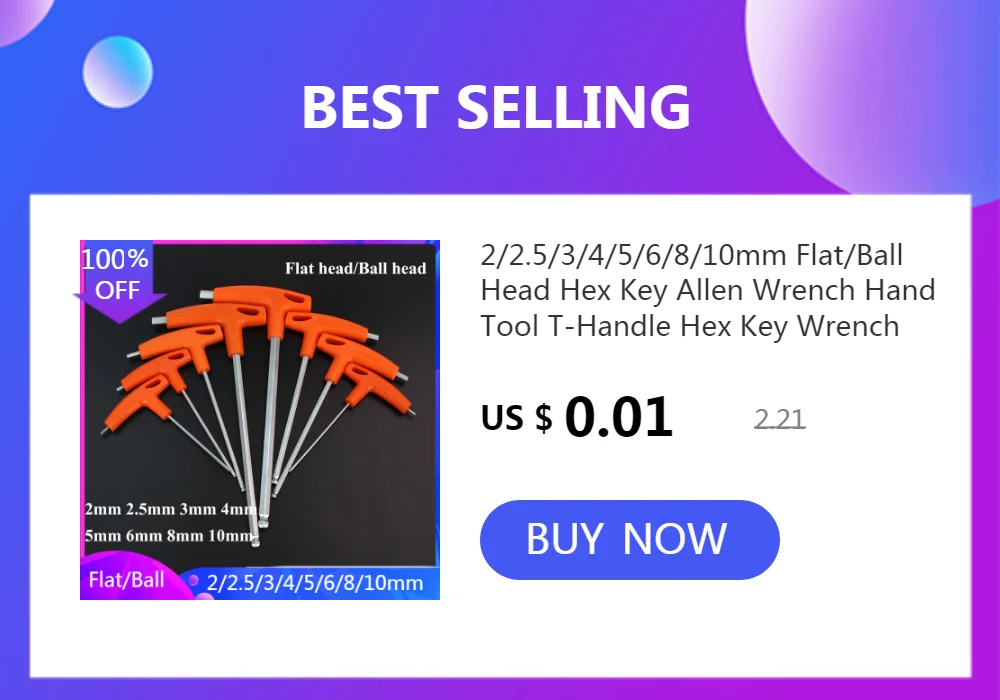 2/2.5/3/4/5/6/8/10mm Flat/Ball Head Hex Key Allen Wrench Hand Tool T-Handle Hex Key Wrench Ball End Allen Hex Key Wrench Spanner