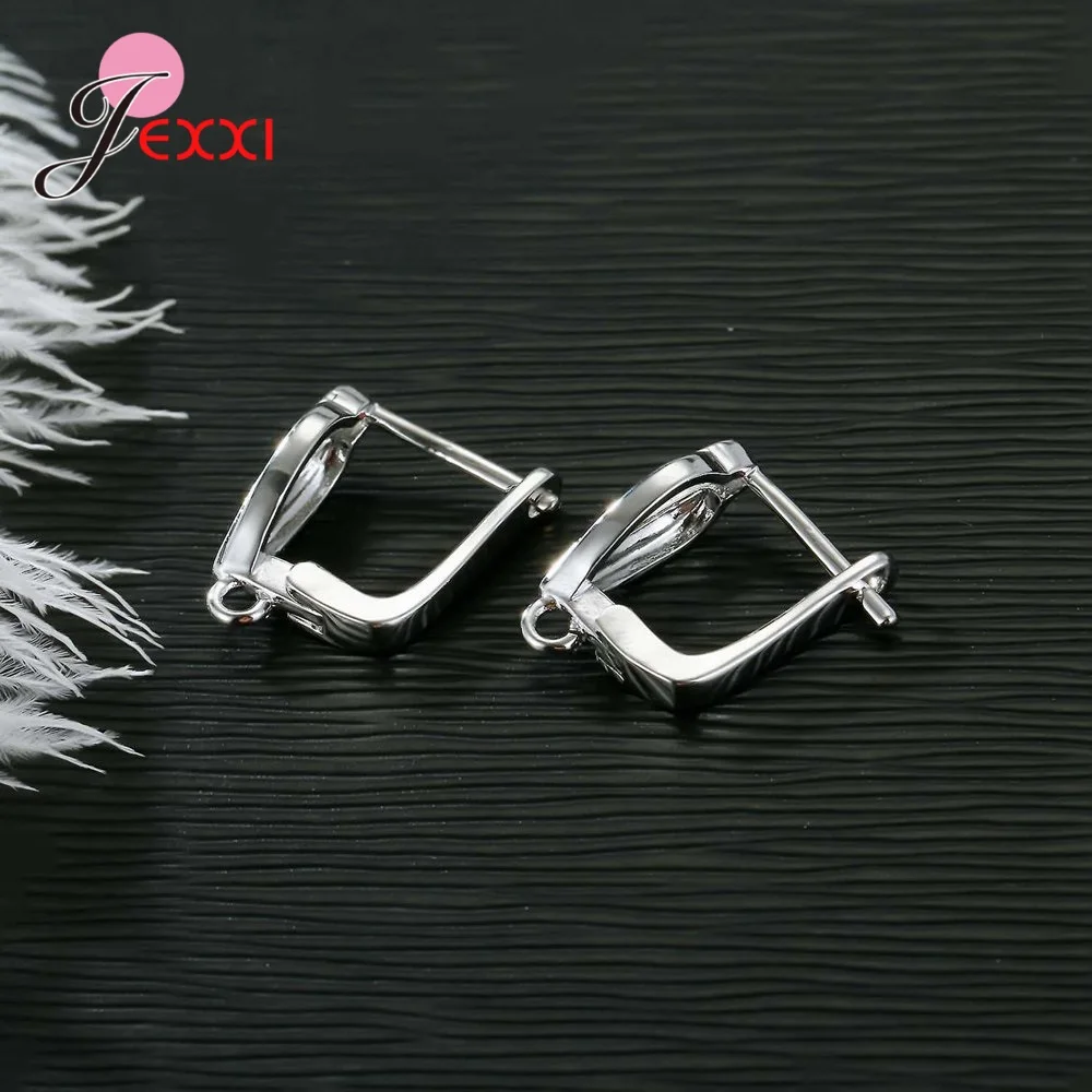 Drop Shipping Genuine 925 Sterling Silver Earrings Findings For DIY Jewelry Accessory High Quality Women Girls Jewelry Component