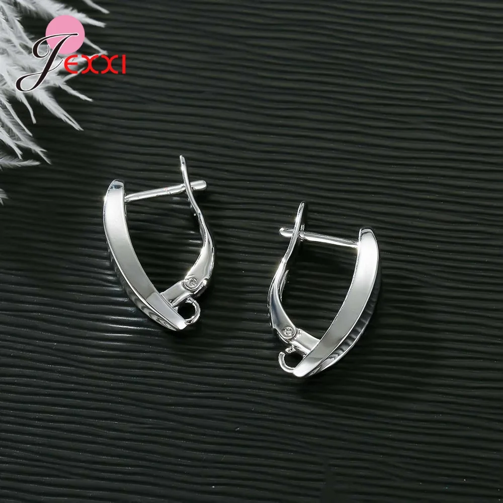 Drop Shipping Genuine 925 Sterling Silver Earrings Findings For DIY Jewelry Accessory High Quality Women Girls Jewelry Component