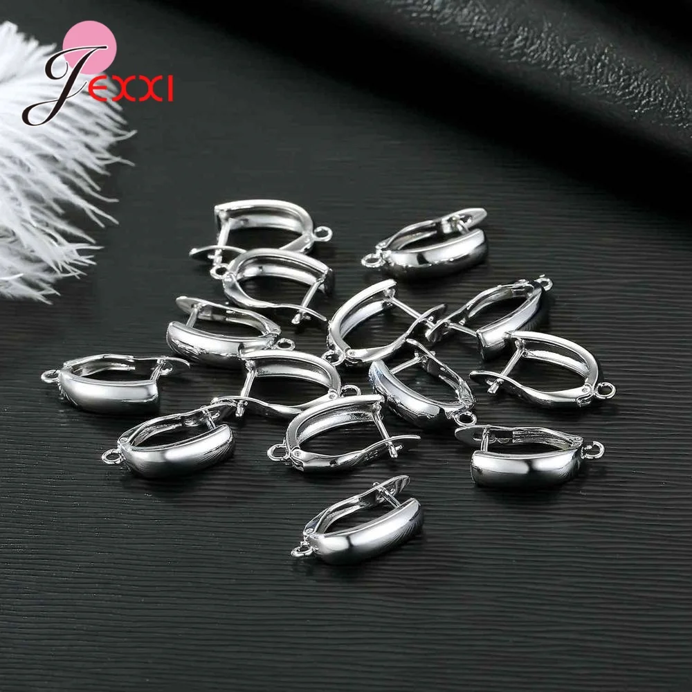 Drop Shipping Genuine 925 Sterling Silver Earrings Findings For DIY Jewelry Accessory High Quality Women Girls Jewelry Component