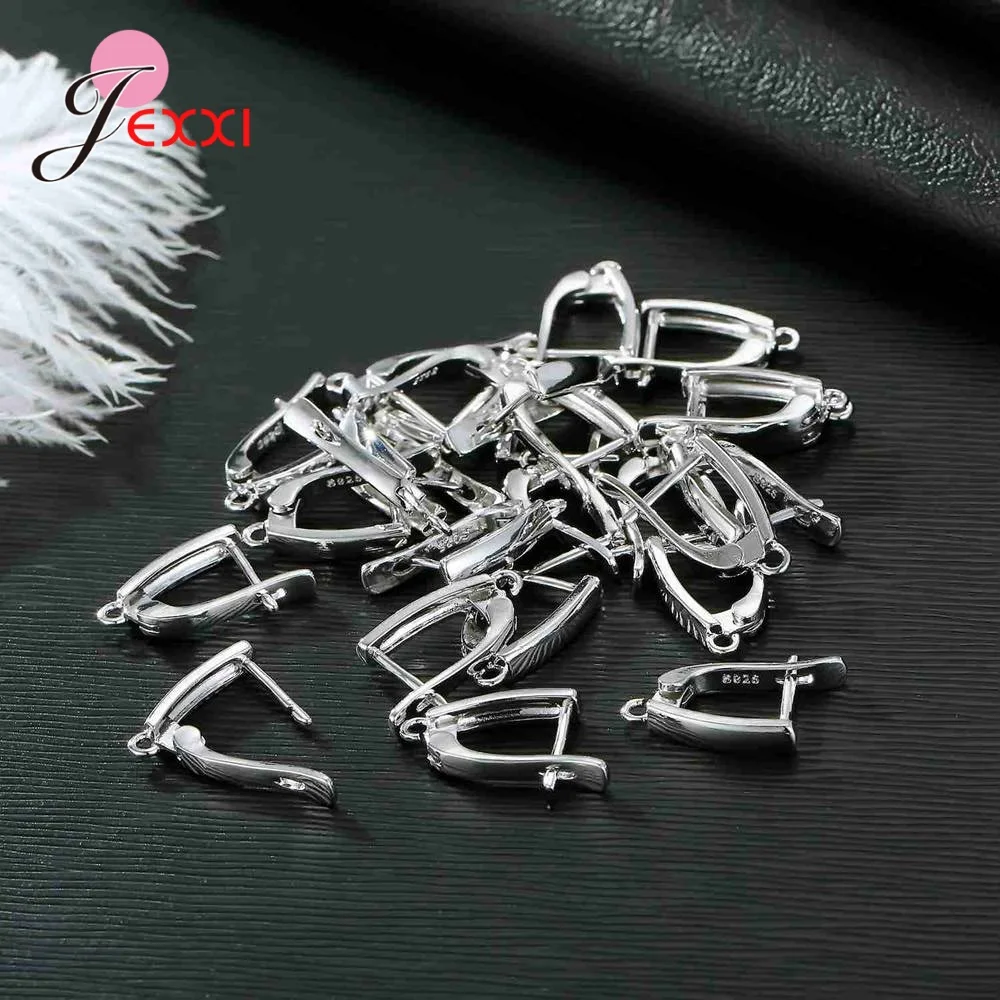 Drop Shipping Genuine 925 Sterling Silver Earrings Findings For DIY Jewelry Accessory High Quality Women Girls Jewelry Component