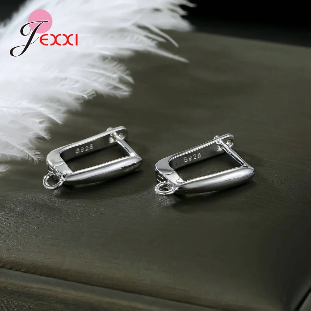 Drop Shipping Genuine 925 Sterling Silver Earrings Findings For DIY Jewelry Accessory High Quality Women Girls Jewelry Component