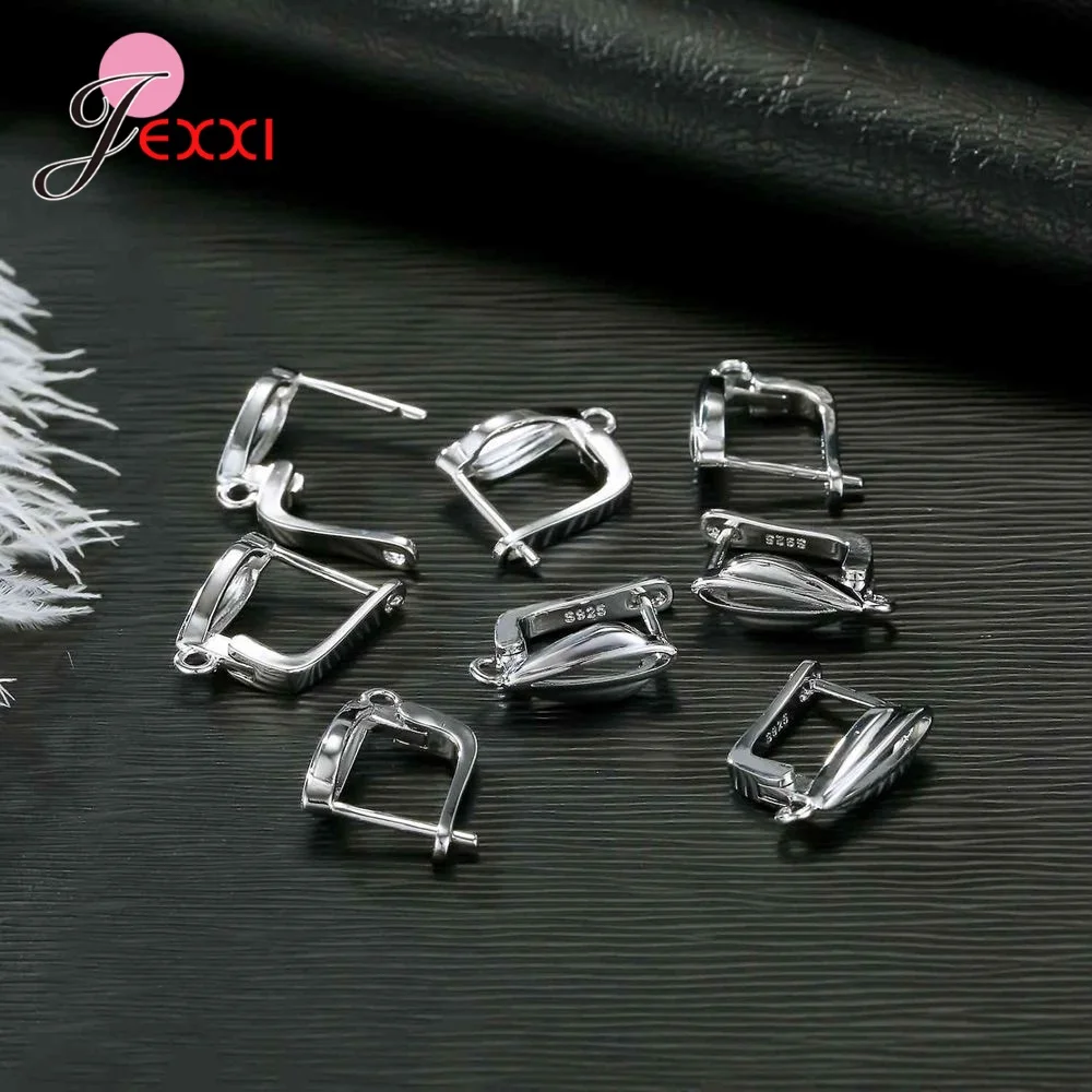 Drop Shipping Genuine 925 Sterling Silver Earrings Findings For DIY Jewelry Accessory High Quality Women Girls Jewelry Component