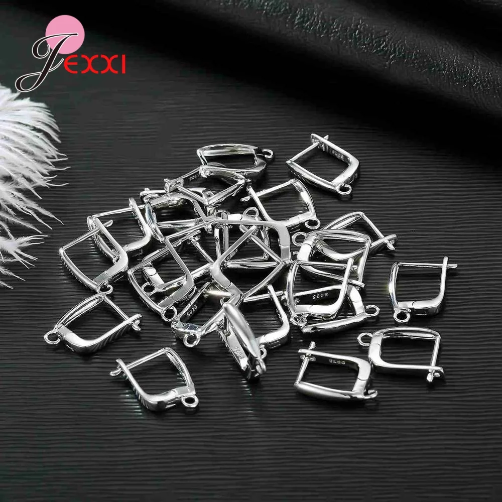 Drop Shipping Genuine 925 Sterling Silver Earrings Findings For DIY Jewelry Accessory High Quality Women Girls Jewelry Component