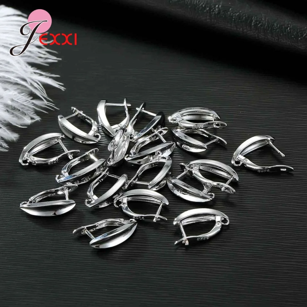 Drop Shipping Genuine 925 Sterling Silver Earrings Findings For DIY Jewelry Accessory High Quality Women Girls Jewelry Component