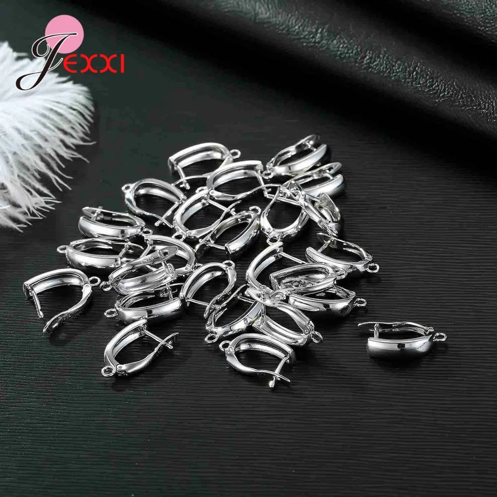 Drop Shipping Genuine 925 Sterling Silver Earrings Findings For DIY Jewelry Accessory High Quality Women Girls Jewelry Component
