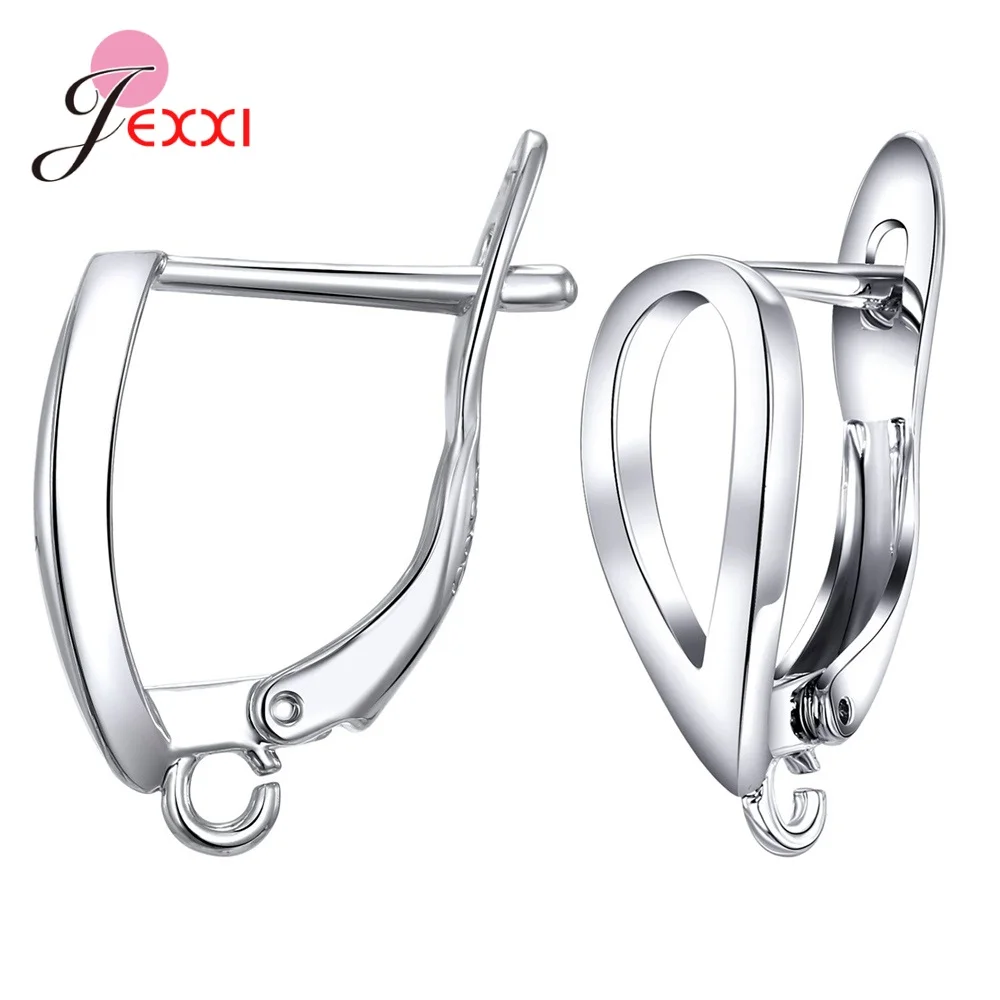 Drop Shipping Genuine 925 Sterling Silver Earrings Findings For DIY Jewelry Accessory High Quality Women Girls Jewelry Component