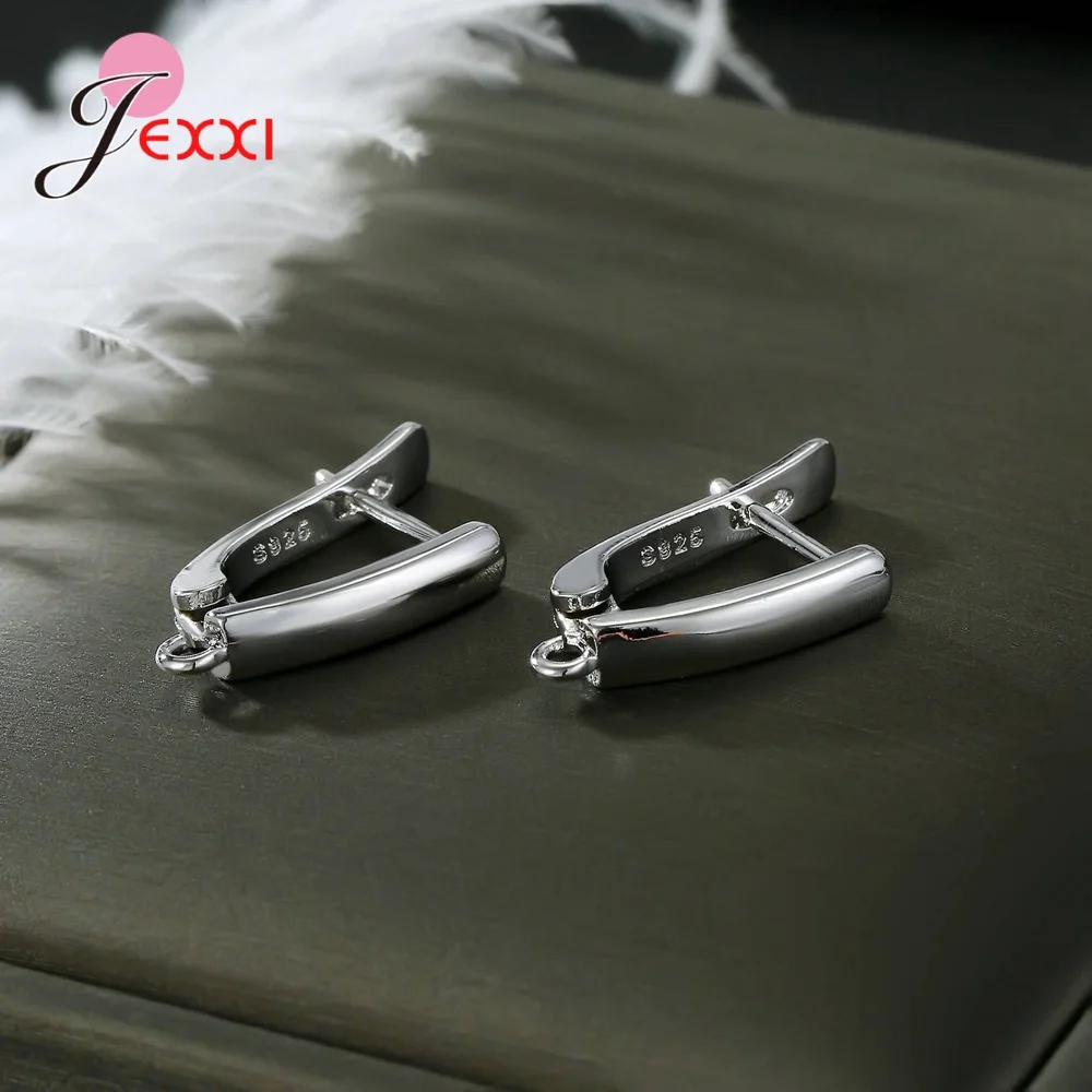 Drop Shipping Genuine 925 Sterling Silver Earrings Findings For DIY Jewelry Accessory High Quality Women Girls Jewelry Component