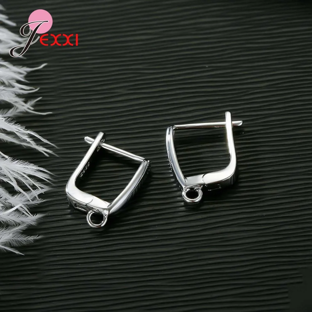 Drop Shipping Genuine 925 Sterling Silver Earrings Findings For DIY Jewelry Accessory High Quality Women Girls Jewelry Component