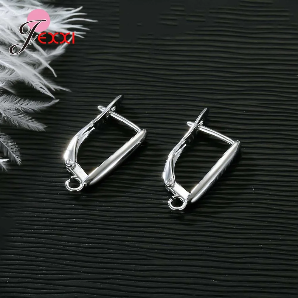 Drop Shipping Genuine 925 Sterling Silver Earrings Findings For DIY Jewelry Accessory High Quality Women Girls Jewelry Component