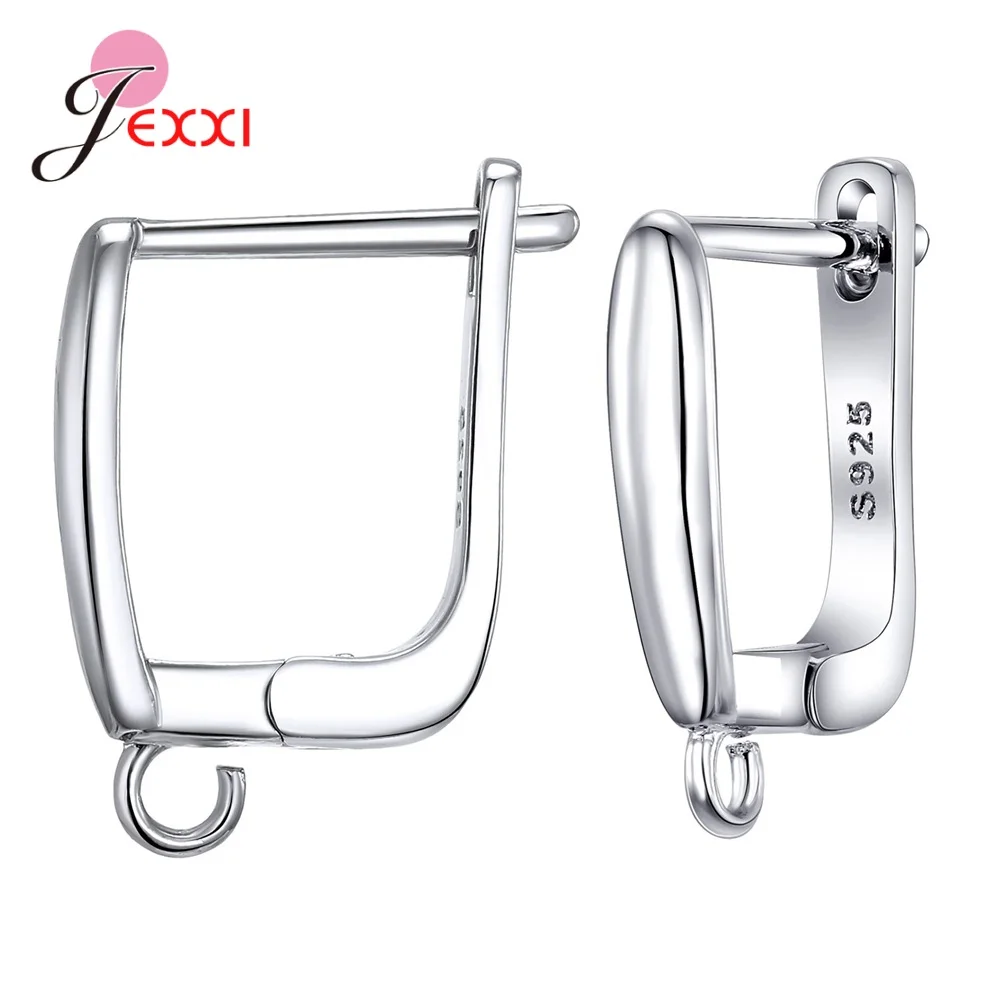 Drop Shipping Genuine 925 Sterling Silver Earrings Findings For DIY Jewelry Accessory High Quality Women Girls Jewelry Component