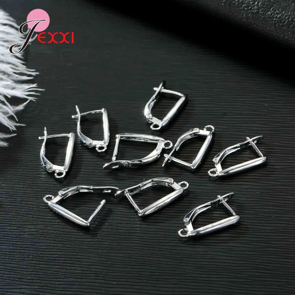 Drop Shipping Genuine 925 Sterling Silver Earrings Findings For DIY Jewelry Accessory High Quality Women Girls Jewelry Component