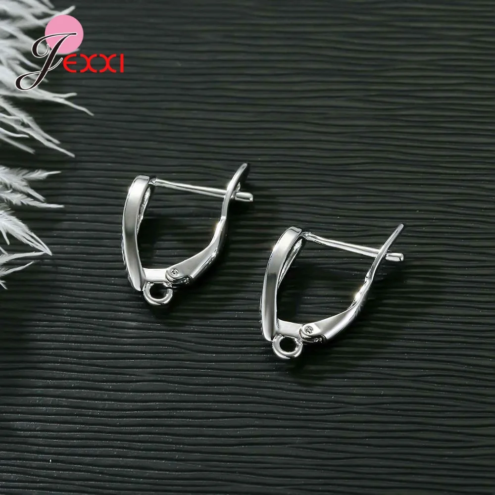 Drop Shipping Genuine 925 Sterling Silver Earrings Findings For DIY Jewelry Accessory High Quality Women Girls Jewelry Component