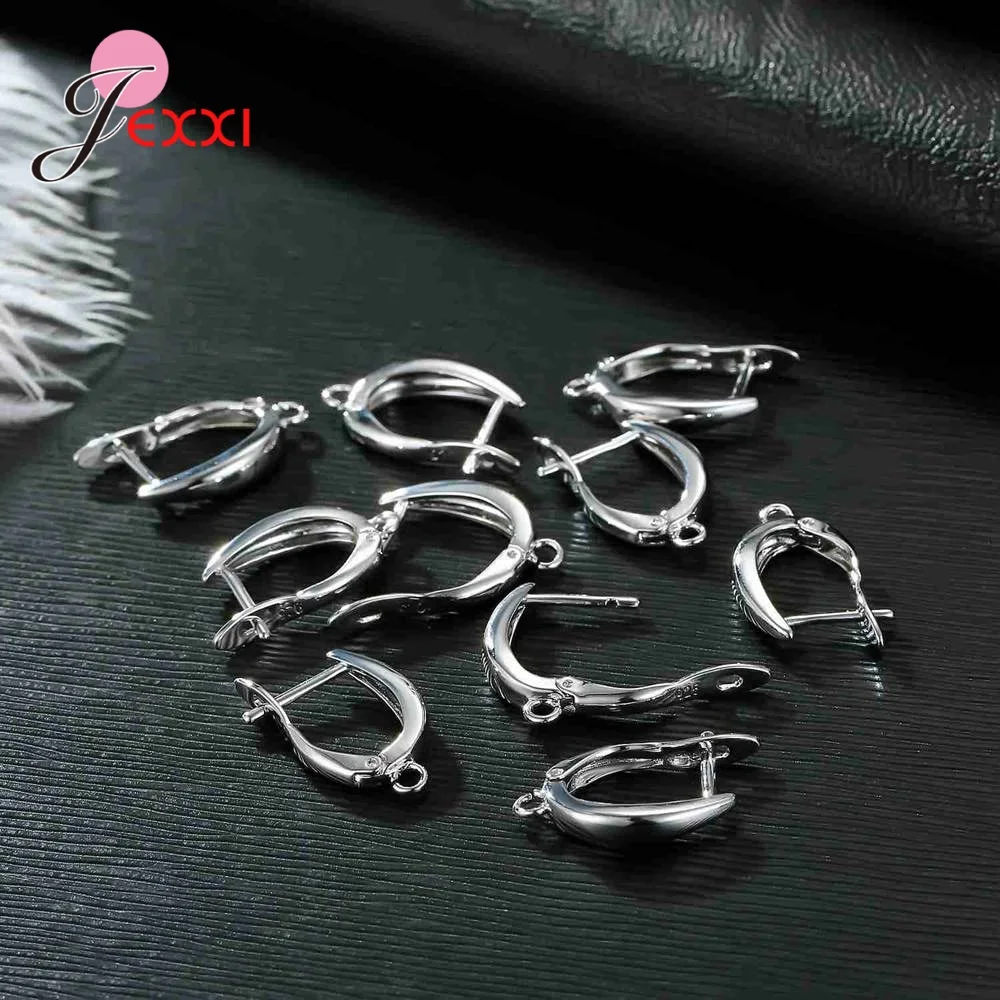 Drop Shipping Genuine 925 Sterling Silver Earrings Findings For DIY Jewelry Accessory High Quality Women Girls Jewelry Component