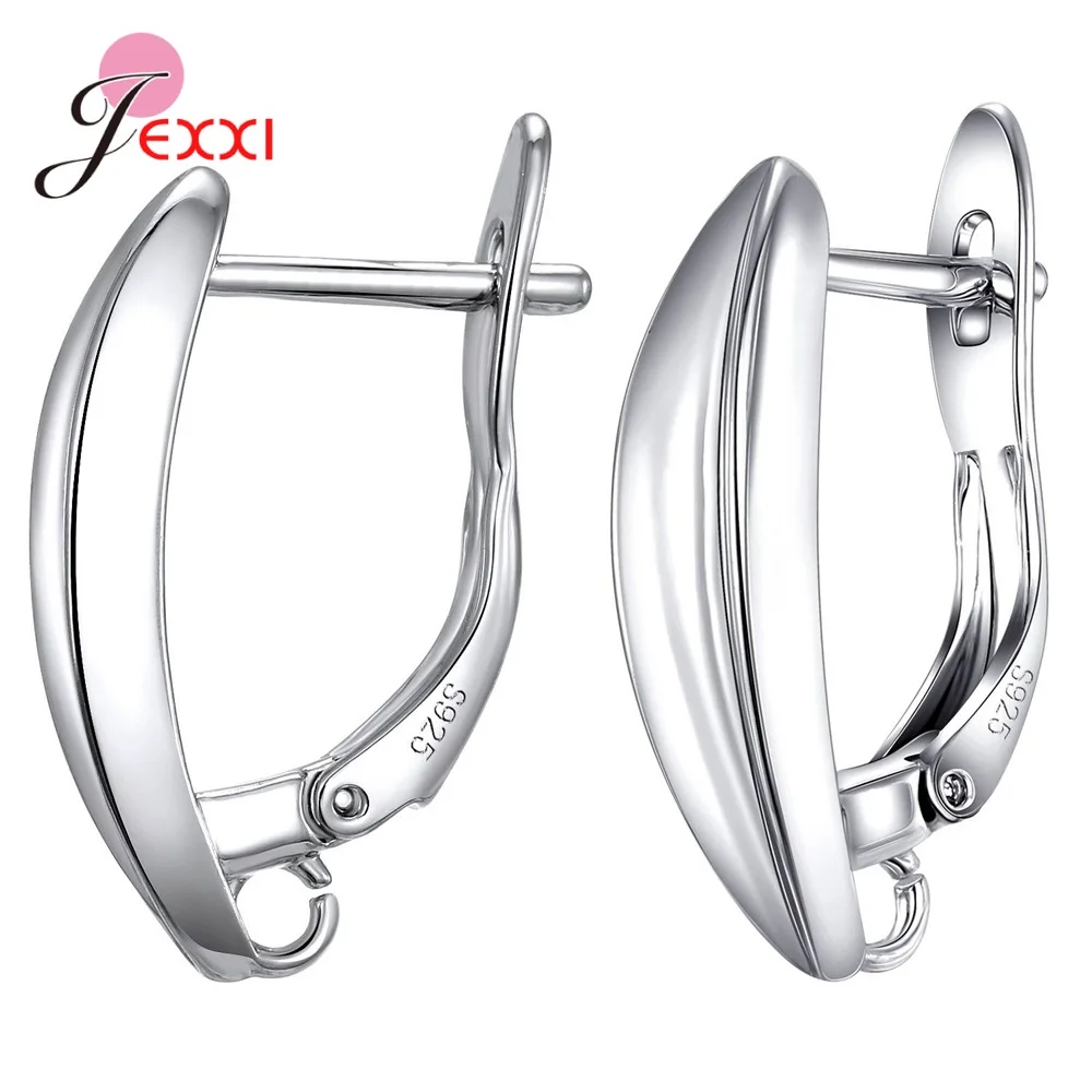 Drop Shipping Genuine 925 Sterling Silver Earrings Findings For DIY Jewelry Accessory High Quality Women Girls Jewelry Component