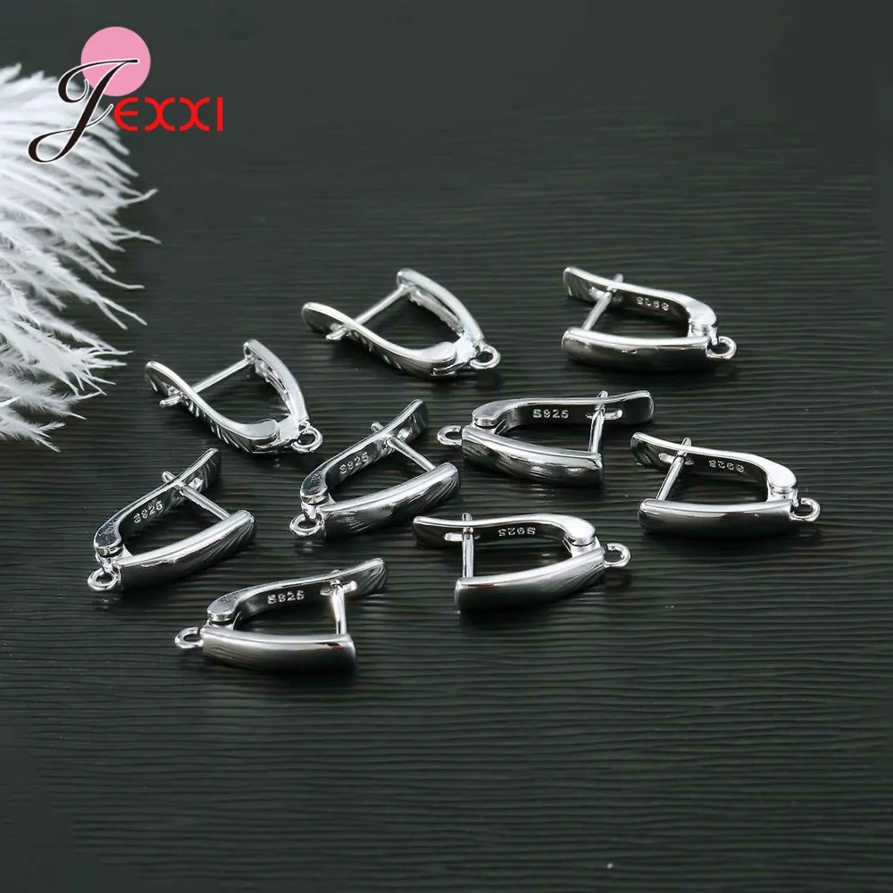 Drop Shipping Genuine 925 Sterling Silver Earrings Findings For DIY Jewelry Accessory High Quality Women Girls Jewelry Component